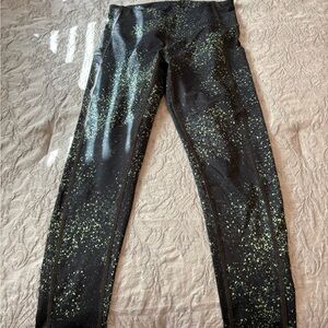 Zella Black and Green Speckled leggings